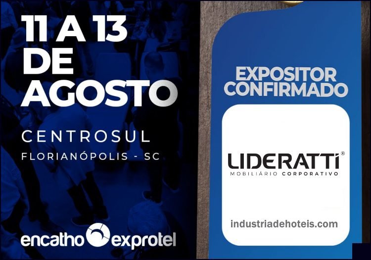 Lideratti Mobiliário Corporativo no Encatho & Exprotel 2026 - industriadehoteis.com